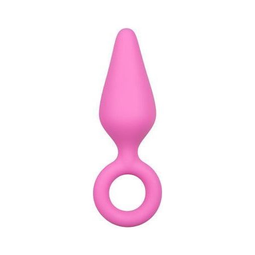 Zwarte buttplug met trekring - small